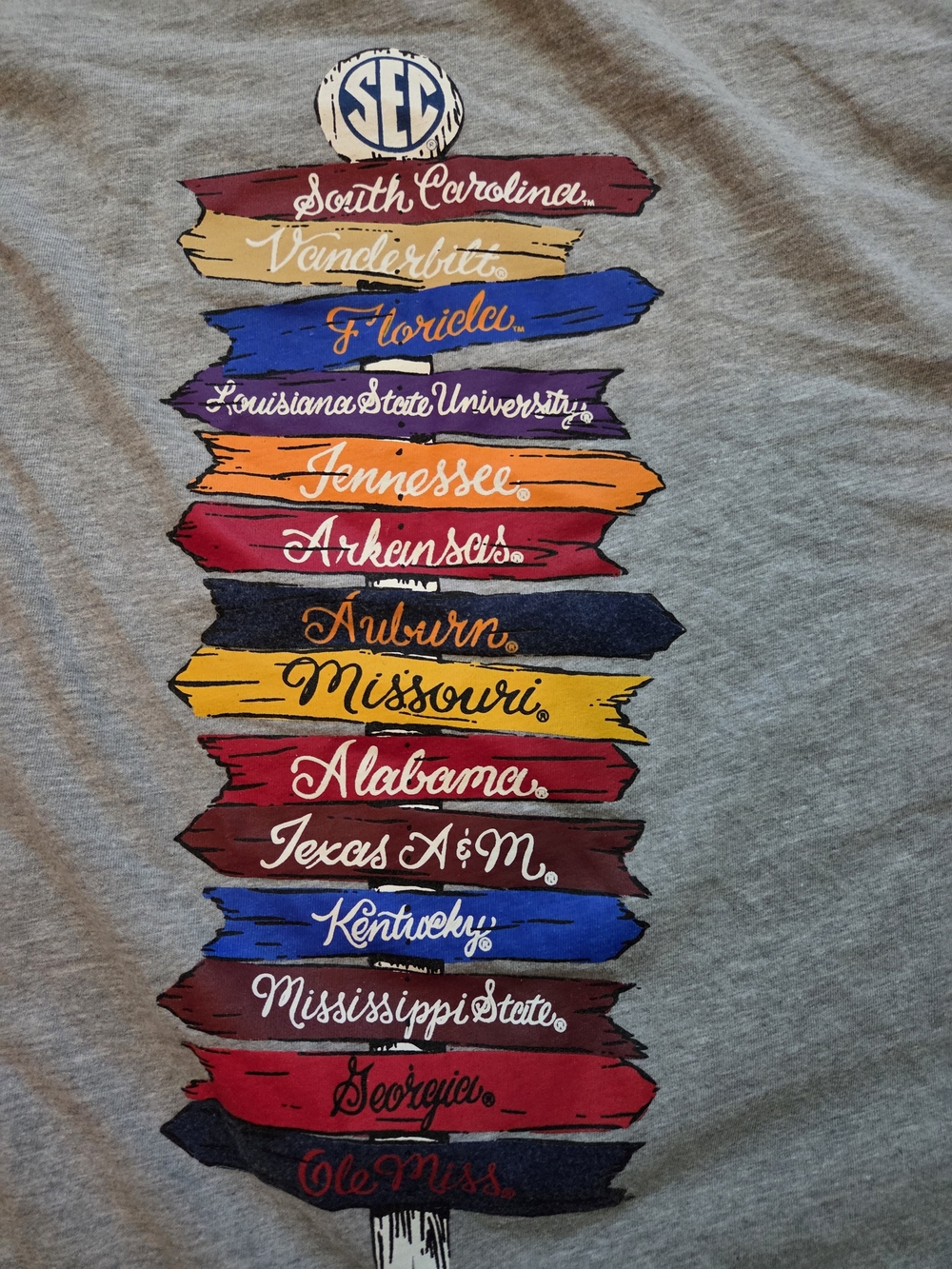 SEC Collegiate Signpost Graphic L/S Tee